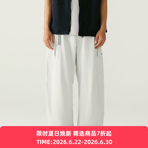 WHEELS and WIND 男女中性款机能性透气防泼水立体弧度弯刀裤