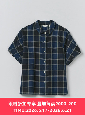 TOAST Market Check Cotton Linen 女装有机棉麻混纺格子衬衫