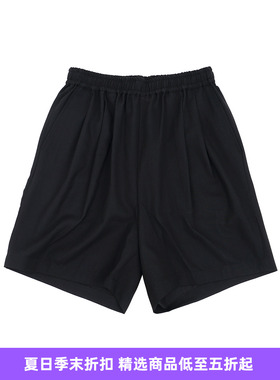 N.HOOLYWOOD 2TUCK EASY HALF PANTS 羊毛混纺自然垂坠宽松短裤