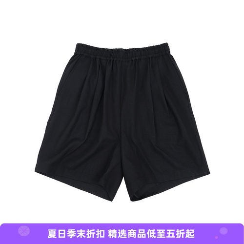 N.HOOLYWOOD 2TUCK EASY HALF PANTS 羊毛混纺自然垂坠宽松短裤