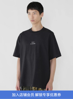 ROA x and wander LOGO printed T 联名款印花LOGO圆领短袖T恤