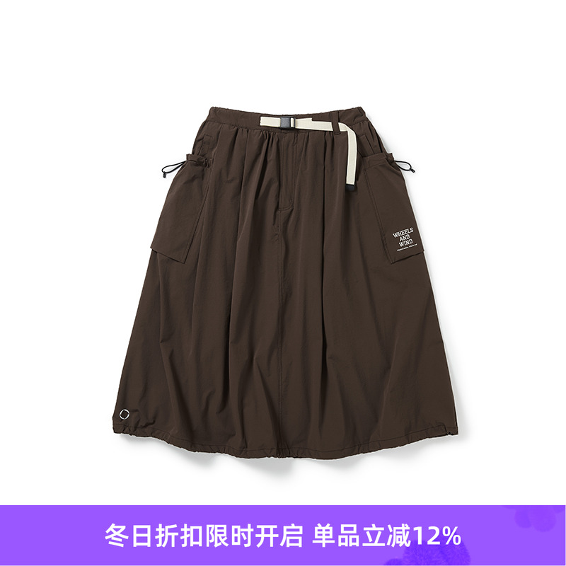 WHEELS and WIND 女装防水防风伸缩性复古运动半身裙