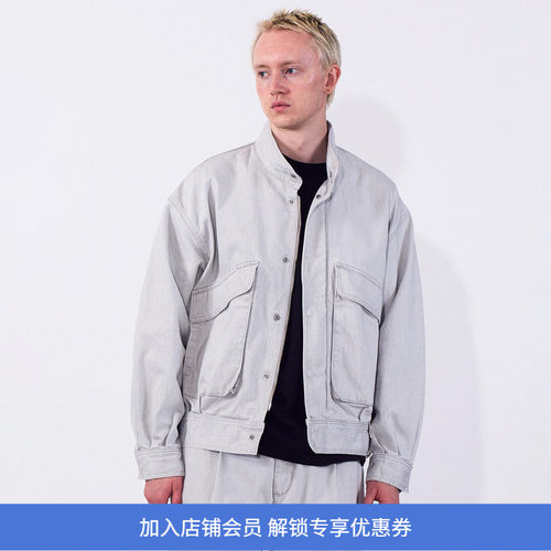 YOKE Cotton Denim Stand Collar Blouson 成衣染色牛仔立领夹克