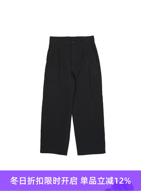 ATON COTTON VOILE SATIN WIDE EASY PANTS 缎纹棉宽松长裤