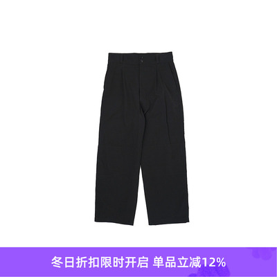 ATON COTTON VOILE SATIN WIDE EASY PANTS 缎纹棉宽松长裤