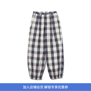 F/CE DOTAIR CHECK STRING TROUSERS 吸湿速干宽松格子休闲长裤