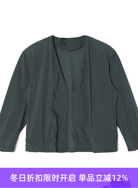 N.HOOLYWOOD COLLARLESS BLOUSON宽松廓形弹力塔夫绸无领开襟夹克