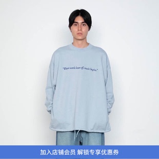 SOE Message Over Sweat 下摆抽绳歌词刺绣卫衣 圆领套头卫衣