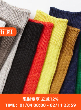 ROTOTO 日本制有机棉亚麻天然纤维混纺透气袜子 中筒袜