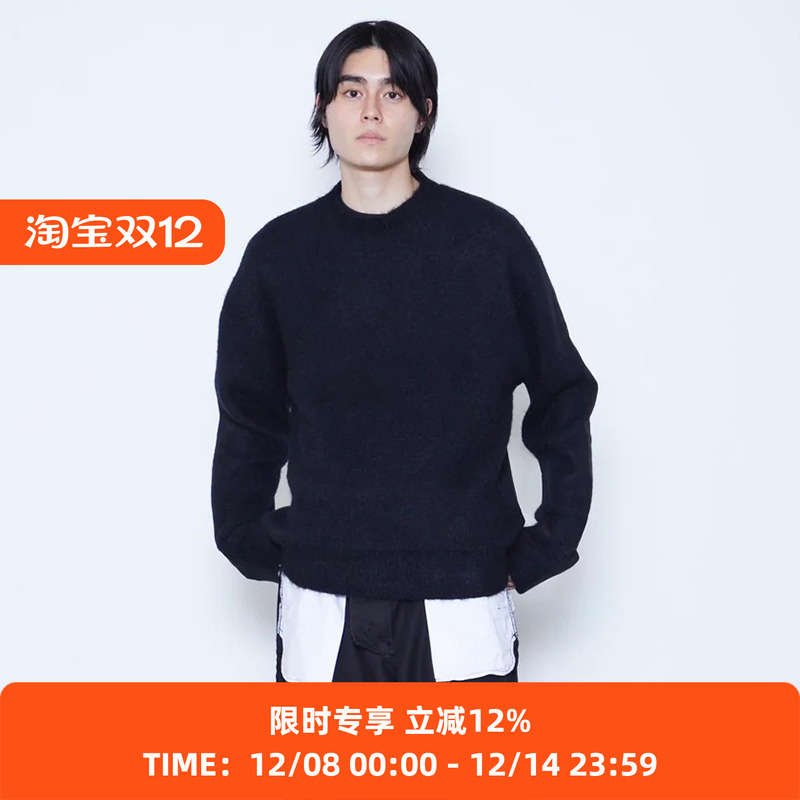 SOE马海毛羊毛棉双面拼接毛衣