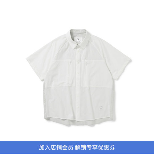 WHEELS and WIND Air Ctrl背后拼接透气伸缩性运动短袖衬衫