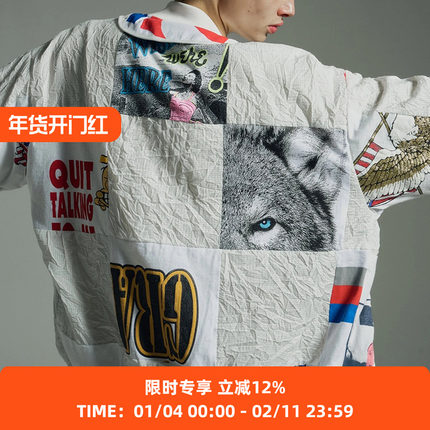 KIMMY REBIRTH JACKET 古着T恤REMAKE拼接军旅风夹克外套