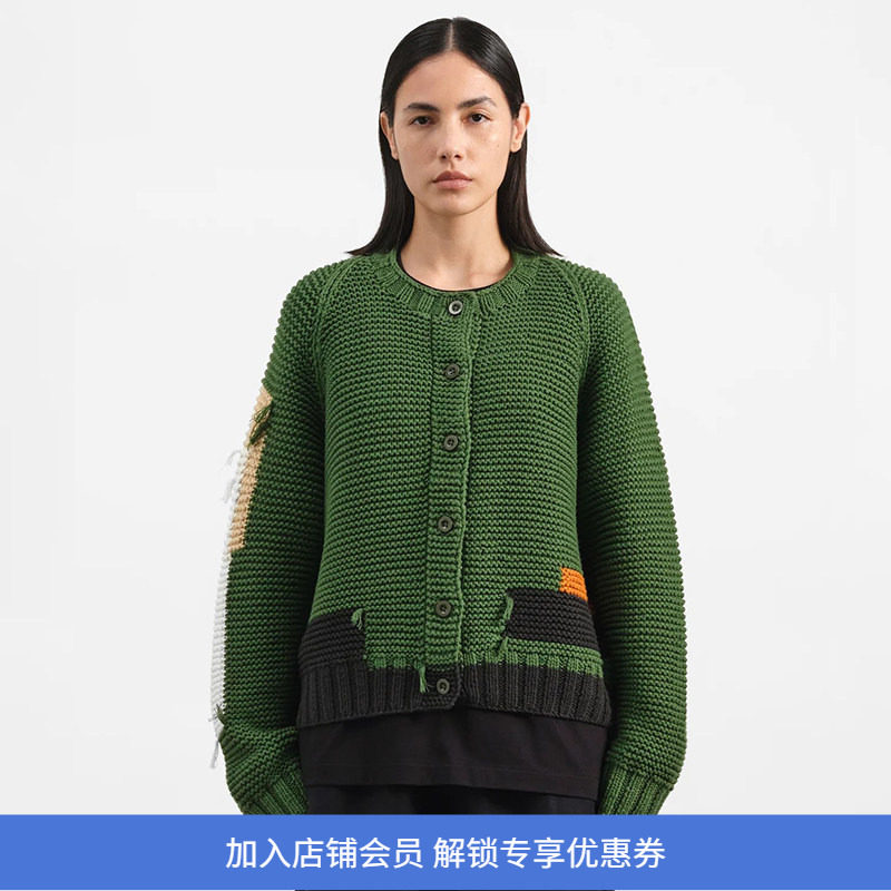 YMC ATOMIC CARDIGAN 女装手织拼接毛衣开衫