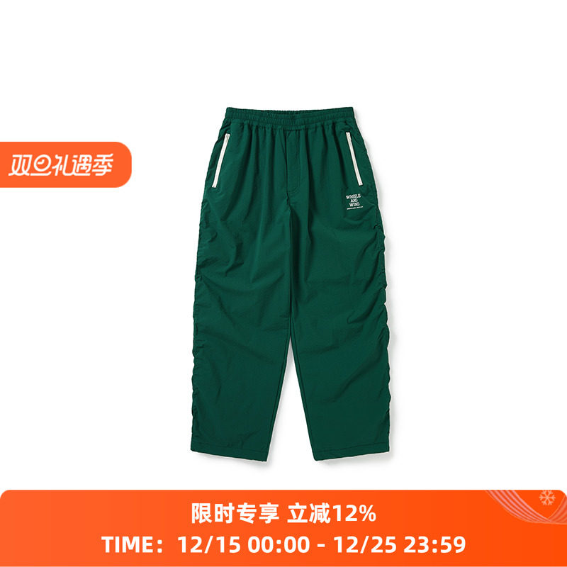 WHEELS and WIND 男女中性款防水防风伸缩性复古运动长裤