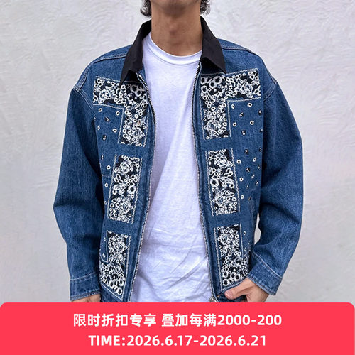 NOMA TEXTILE Bandana Embroidery Denim 腰果花刺绣牛仔夹克外套