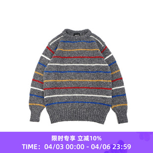 KNIT Howlin SIX BLADE 条纹绵羊毛圆领毛衣 男女中性款