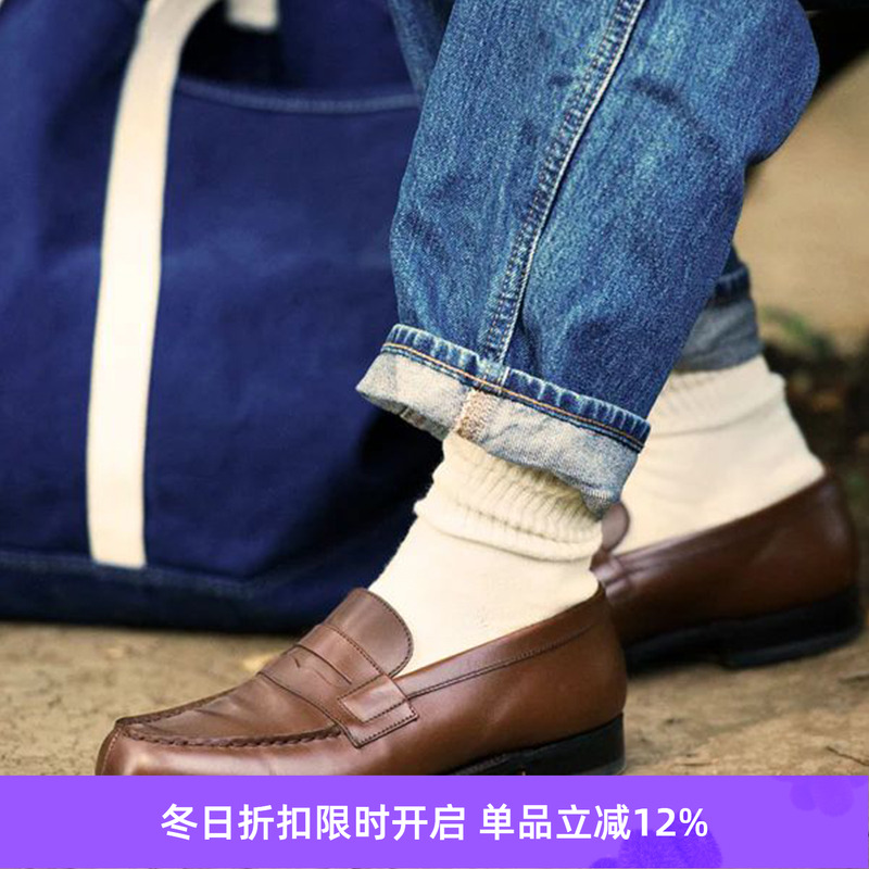 ROTOTO ORGANIC 日本奈良制美国有机棉无染色男女中帮袜子3双装