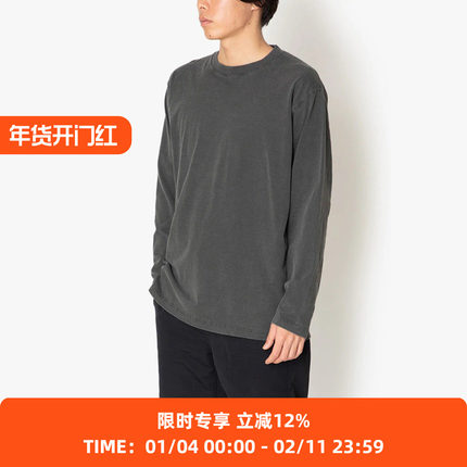 hobo CREW NECK TEE 备天然染色重磅天竺棉长袖圆领T恤