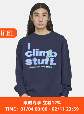 GRAMICCI I CLIMB STUFF SWEATSHIRT 印花圆领套头长袖卫衣
