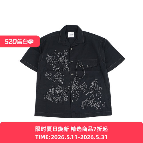 and wander reflective embroidary 艺术家合作系列反光刺绣衬衫