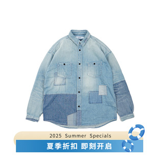 3年水洗刺子拼接牛仔长袖 3YR WASH 衬衫 DENIM FDMTL SHIRT