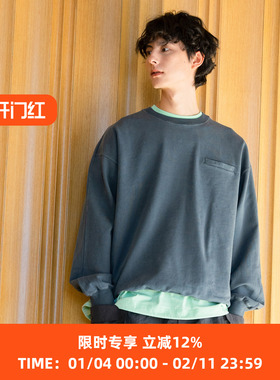 PRIMEE Garment dye Sweat Pullover 重磅水洗宽松圆领卫衣