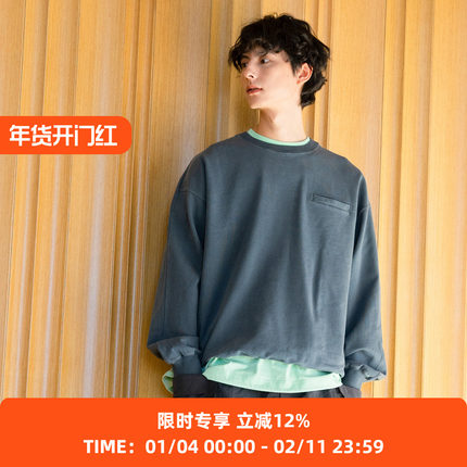 PRIMEE Garment dye Sweat Pullover 重磅水洗宽松圆领卫衣