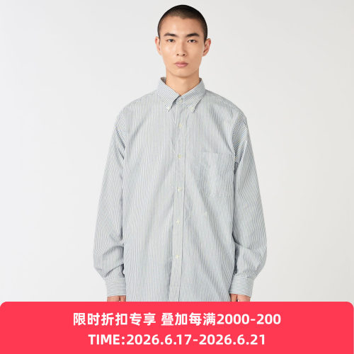 nanamica Button Down Stripe Wind 男装纽扣领经典款条纹衬衫
