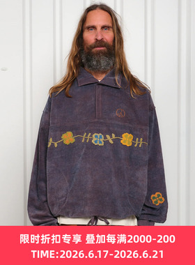 Story mfg POLITE PULLOVER 水洗做旧灯芯绒拼接套头衫 外套