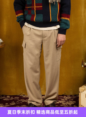 Drole de Monsieur Le Pantalon Cargo 法兰绒工装休闲多袋长裤