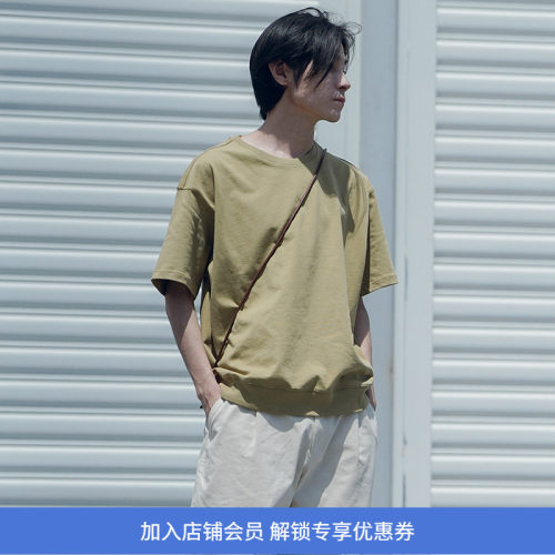 PRIMEE水洗棉针织短袖圆领T恤