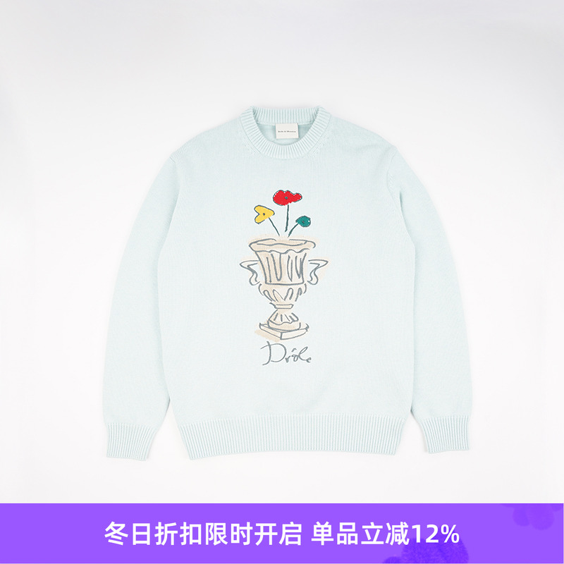 DroledeMonsieur刺绣圆领毛衣