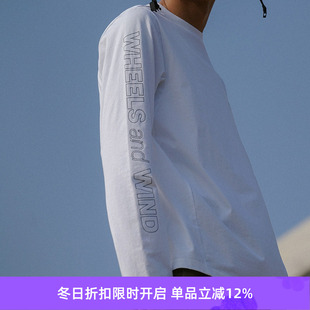 杜邦索罗娜印花字母长袖 WHEELS 男女款 WIND 运动套头T恤 and