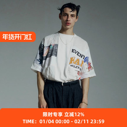 KIMMY REBIRTH TEE 古着T恤REMAKE拼接短袖圆领T恤