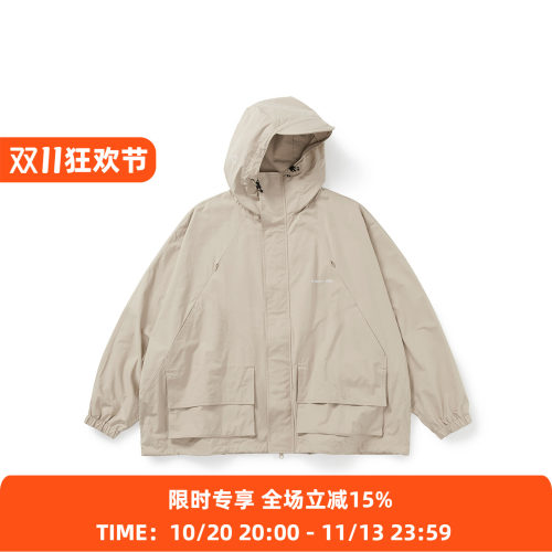 WHEELS and WIND 男女中性款宽松立体剪裁廓形连帽夹克