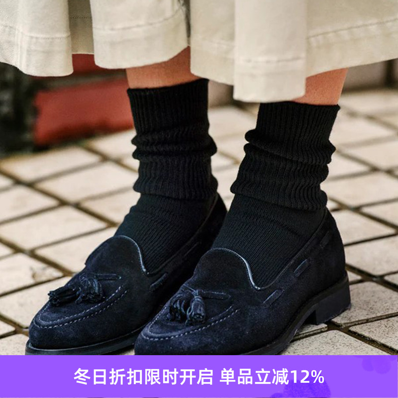 ROTOTO ORGANIC 日本奈良制美国有机棉无染色男女螺纹袜子3双装