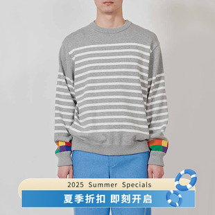 毛衣 DIGAWEL Border Sweater 高支棉条纹拼色针织套头长袖