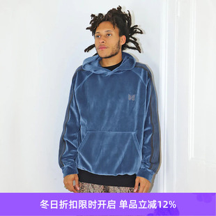 Track Velour Hoody 蝴蝶刺绣天鹅绒复古连帽卫衣 Needles