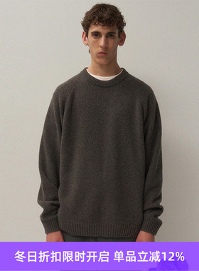 ATON LAMBS WOOL CREWNECK SWEATER 男女中性羊羔毛圆领毛衣