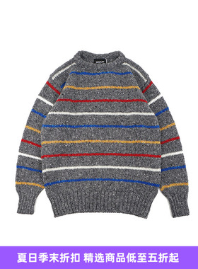 Howlin SIX BLADE KNIT 男女中性款条纹绵羊毛圆领毛衣