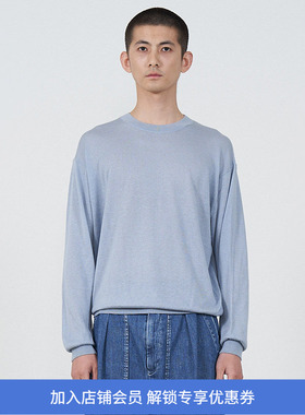 YOKE SILK CASHMERE SHEER SWEATER 真丝羊绒混纺针织圆领毛衣