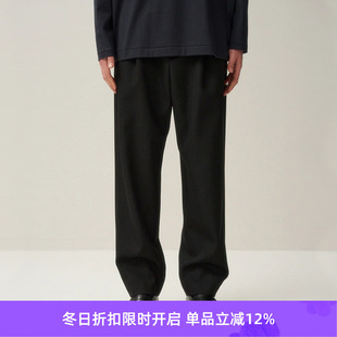 BACK 缎纹羊毛宽松锥形长裤 SATIN PANTS TAPERED ATON