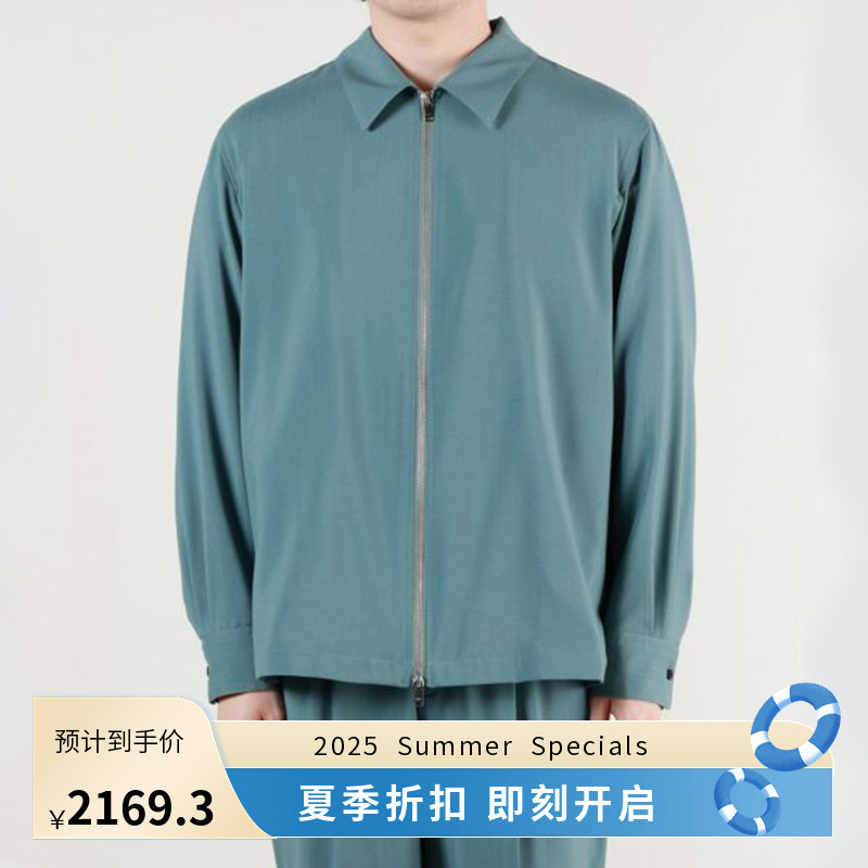 YOKE FRONT ZIP SHIRT BLOUSON 羊毛拉链衬衫翻领夹克外套