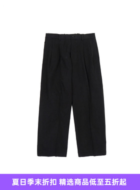 YOKO SAKAMOTO DOUBLE PLEATED TROUSERS 丝棉混纺双摺宽松长裤