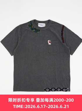NOMA TEXTILE Patchwork Garment Dyed Tee Shirt成衣染色拼接T恤