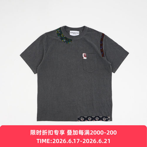 NOMA TEXTILE Patchwork Garment Dyed Tee Shirt成衣染色拼接T恤
