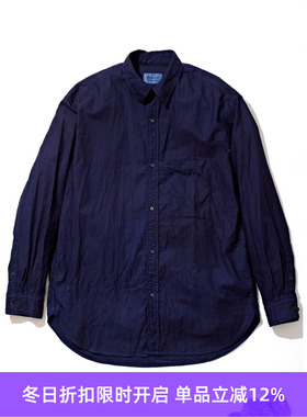 KUON Regular Collar Shirt-AIZOME- 日本职人制有机棉蓝染衬衫