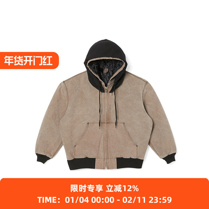 N.HOOLYWOOD HOODIE BLOUSON 水洗做旧连帽宽松廓形工装夹克外套,男装,夹克,淘宝优惠券,粉丝福利购,淘宝优惠卷