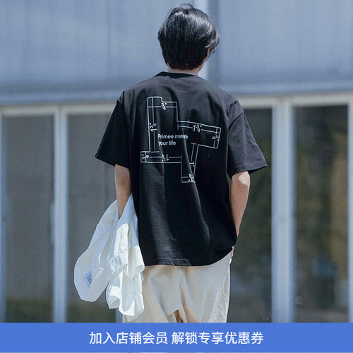 PRIMEE印花短袖圆领T恤