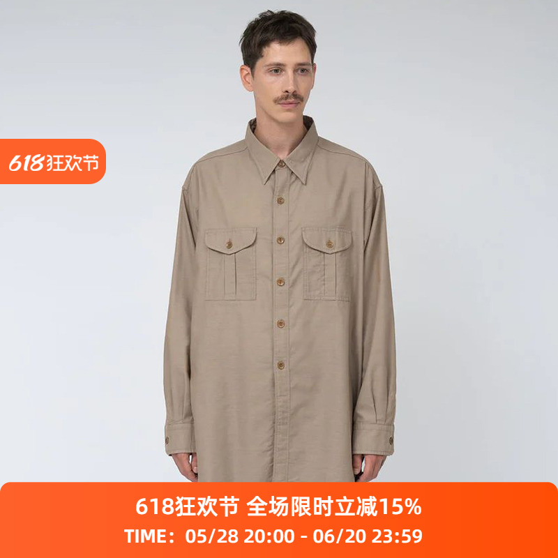 nanamica Utility Panama Shirt 50年代复古有机棉混纺透气衬衫